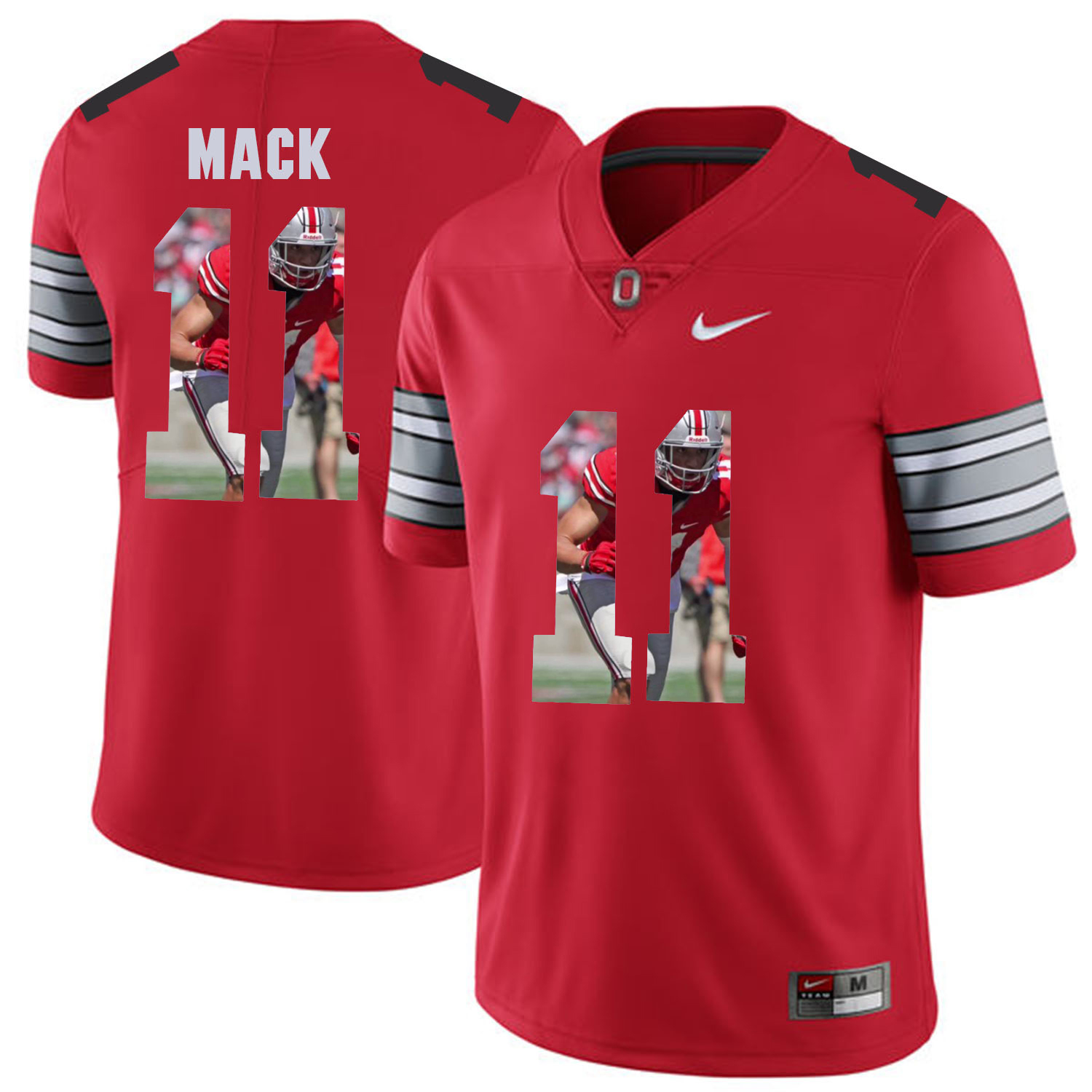 Men Ohio State #11 Mack Red Fashion Edition Customized NCAA Jerseys->customized ncaa jersey->Custom Jersey